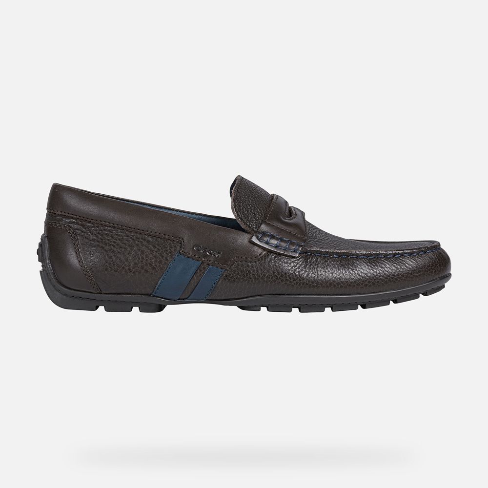 Mocassins Geox Homem Marrom Escuro - Moner - MZENH3547